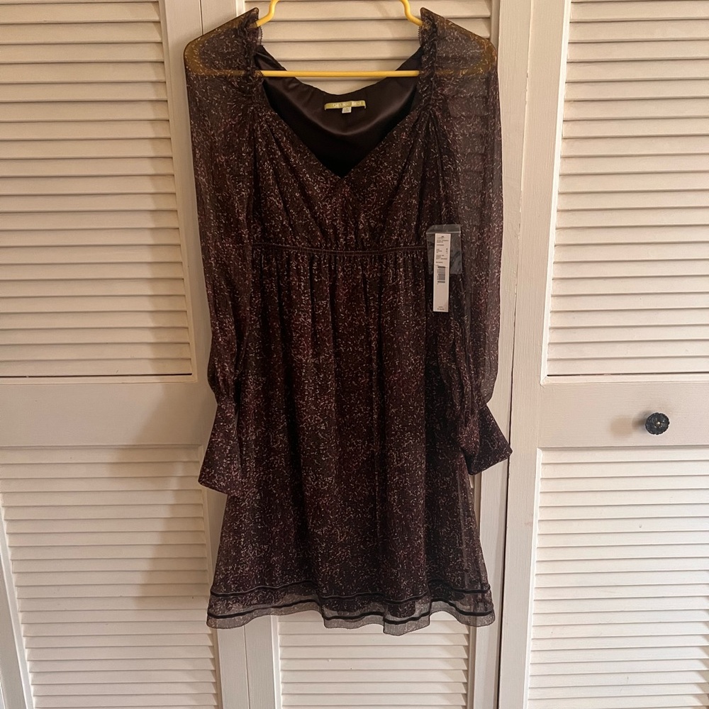 NWT! Vintage GIANNI BINI Dark Brown Mini Dress